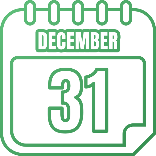 31 december - Free time and date icons