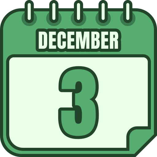 3 de diciembre icono gratis