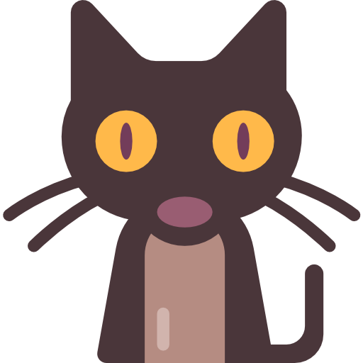 gato negro icono gratis