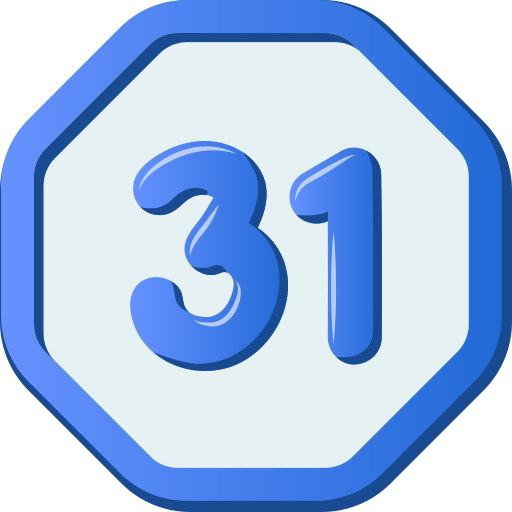 trinta e um grátis ícone