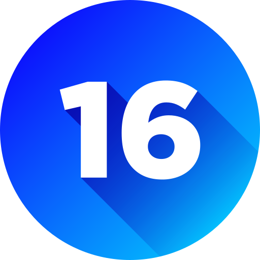 numéro 16 Icône gratuit numéro 16 Icône gratuit