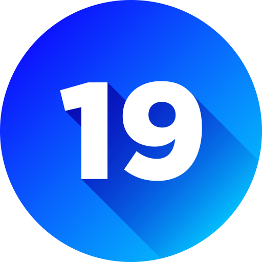 numéro 19 Icône gratuit numéro 19 Icône gratuit