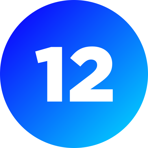 numero 12 icono gratis