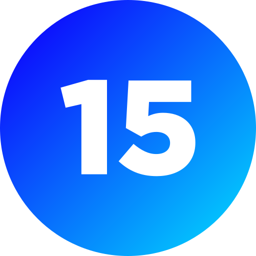 numero 15 icono gratis