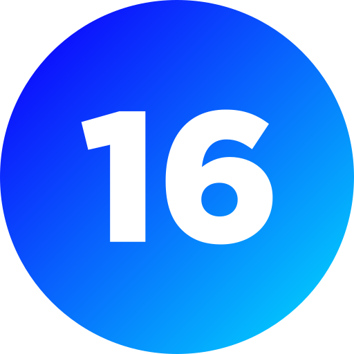 número 16 icono gratis