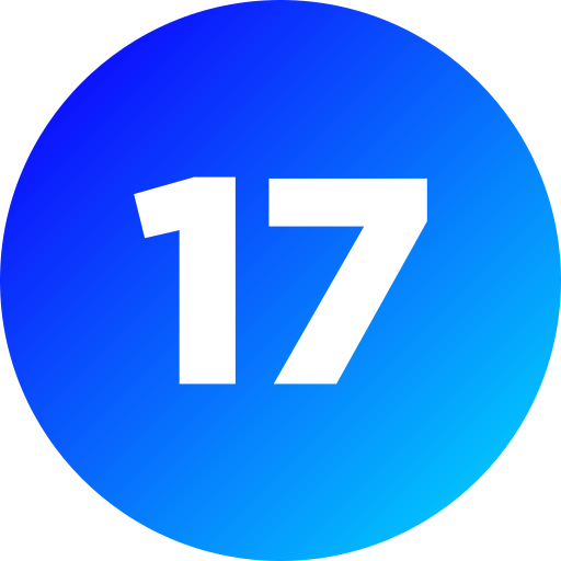 número 17 icono gratis