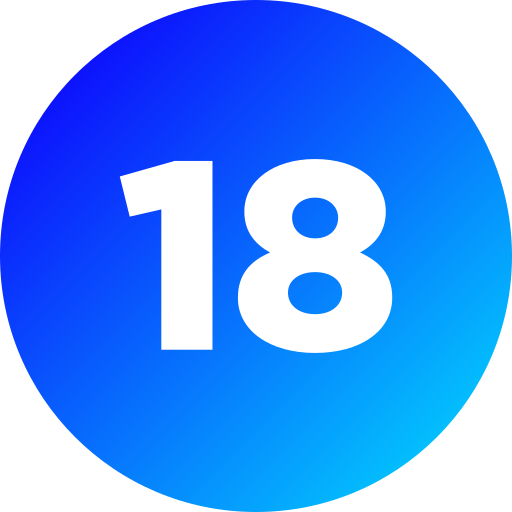 número 18 icono gratis