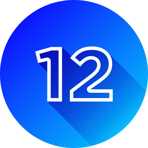 numero 12 icono gratis