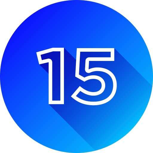 numero 15 icono gratis