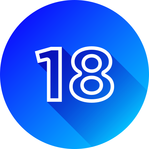 número 18 icono gratis