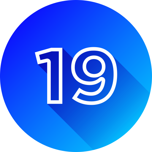 numéro 19 Icône gratuit numéro 19 Icône gratuit