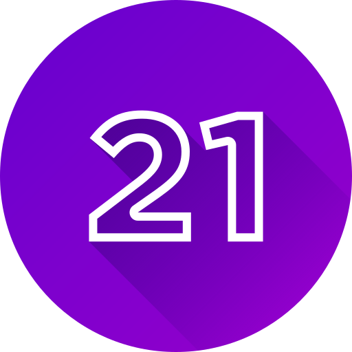 numéro 21 Icône gratuit numéro 21 Icône gratuit