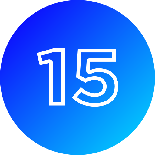 numero 15 icono gratis