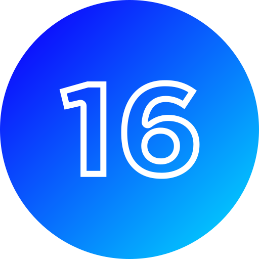 número 16 icono gratis