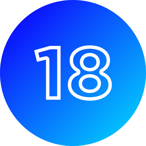 número 18 icono gratis