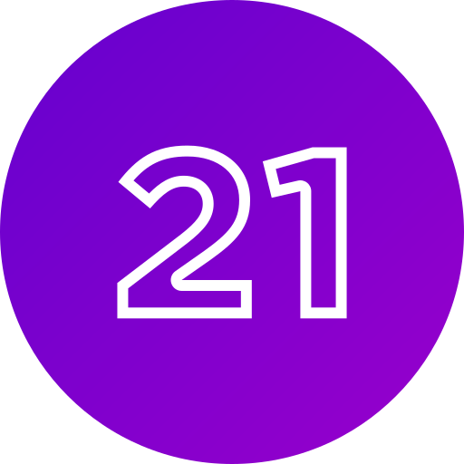 numéro 21 Icône gratuit numéro 21 Icône gratuit