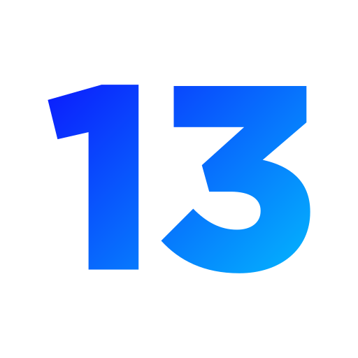 número 13 icono gratis