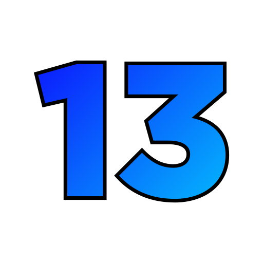 número 13 icono gratis