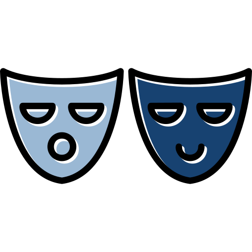 máscaras de teatro icono gratis