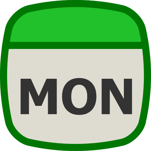 Monday - Free time and date icons