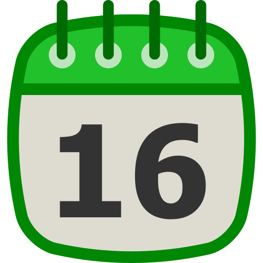 dieciséis icono gratis