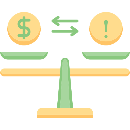 riesgo financiero icono gratis