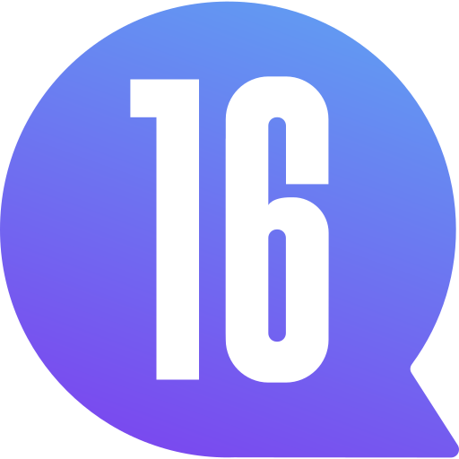 dieciséis icono gratis