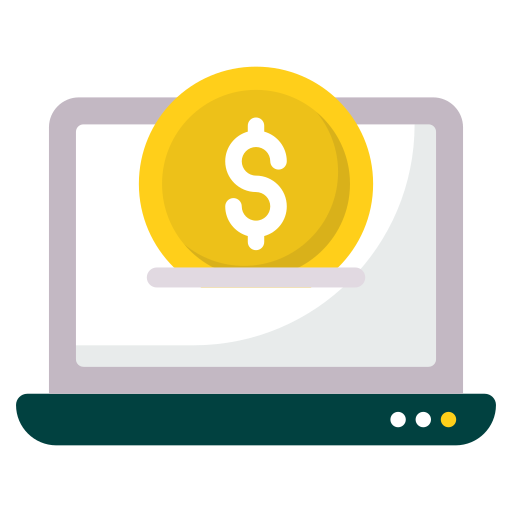 ganancias en línea icono gratis