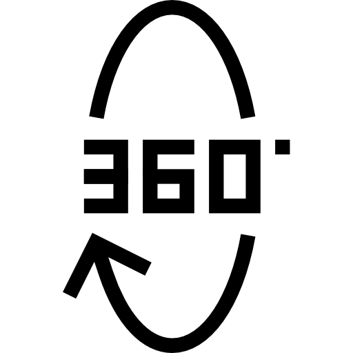 360 grados icono gratis