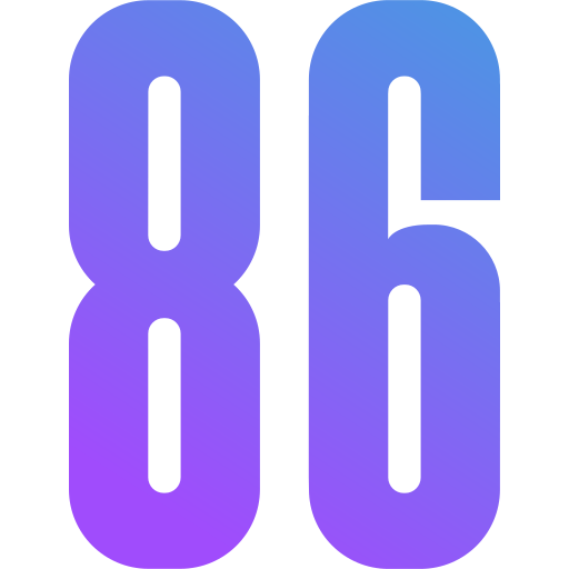 86 Icône gratuit 86 Icône gratuit