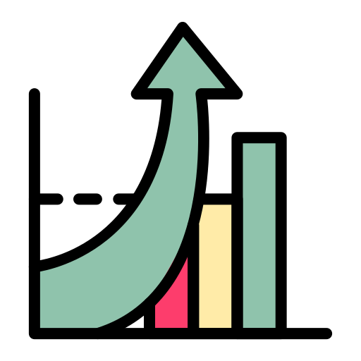 tabla de crecimiento icono gratis