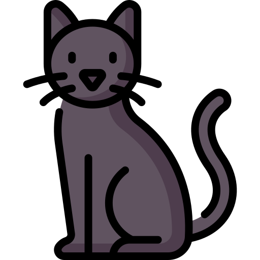 gato negro icono gratis