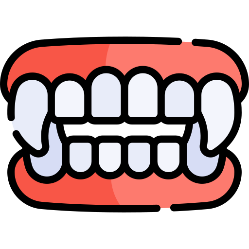 Fangs Kawaii Lineal color icon