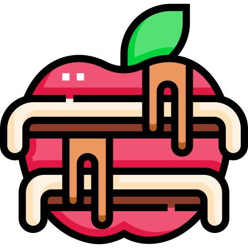 manzana caramelizada icono gratis