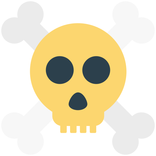 calavera y huesos icono gratis