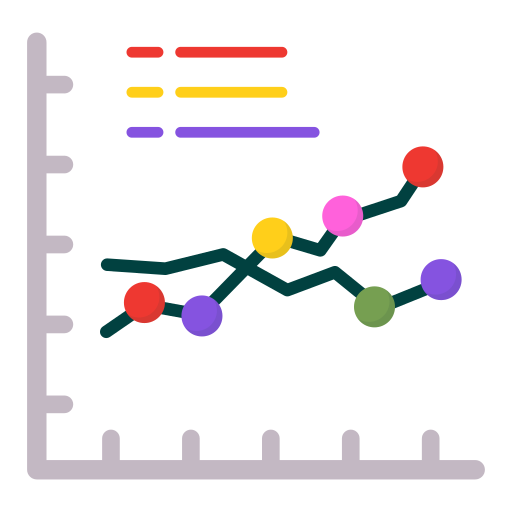 gráfico de líneas icono gratis