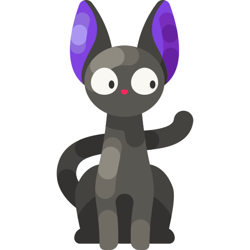 gato negro icono gratis