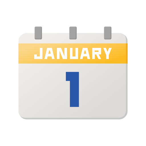 1st january - Free time and date icons