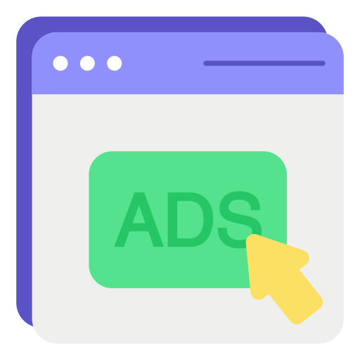 anuncios en línea icono gratis