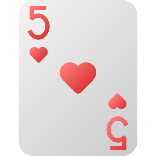 cinco de corazones icono gratis