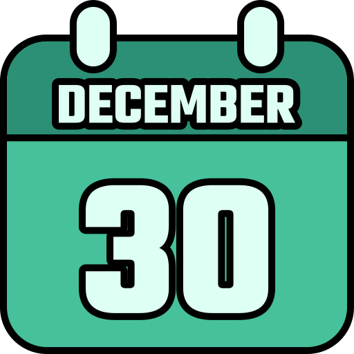 30 de diciembre icono gratis