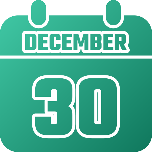 30 de diciembre icono gratis