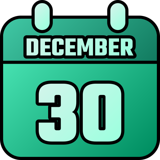 30 de diciembre icono gratis