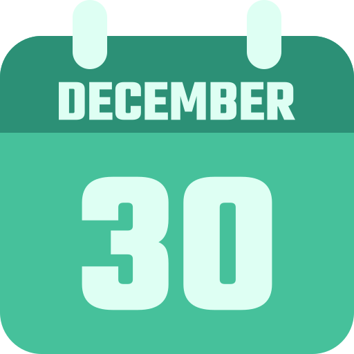 30 de diciembre icono gratis