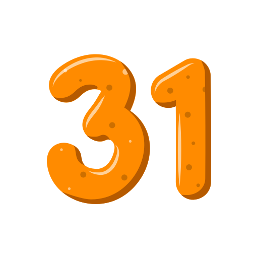 treinta y uno icono gratis