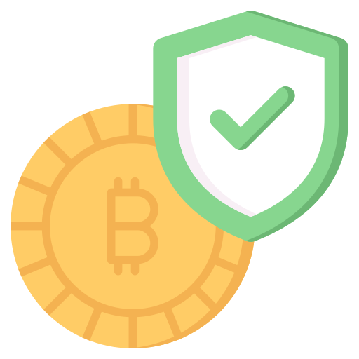 seguridad de bitcoins icono gratis