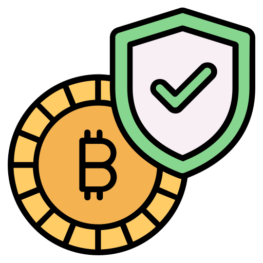 seguridad de bitcoins icono gratis