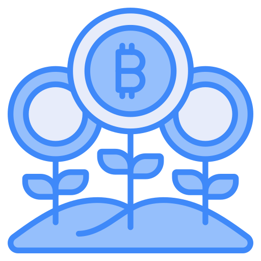 crecimiento de bitcoin icono gratis