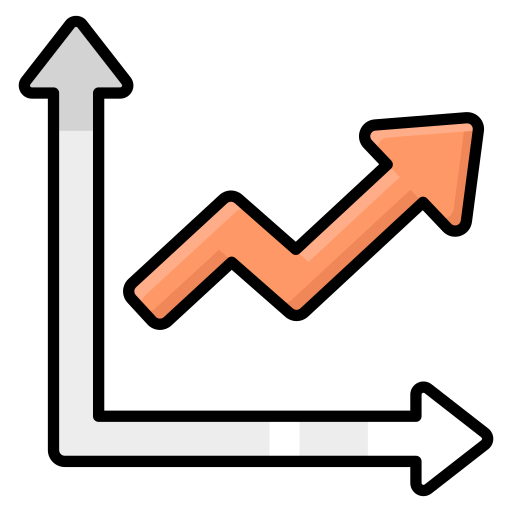 tabla de crecimiento icono gratis