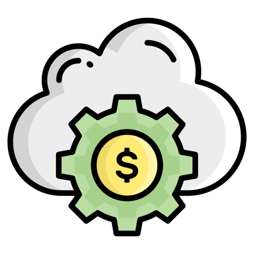 dinero en la nube icono gratis